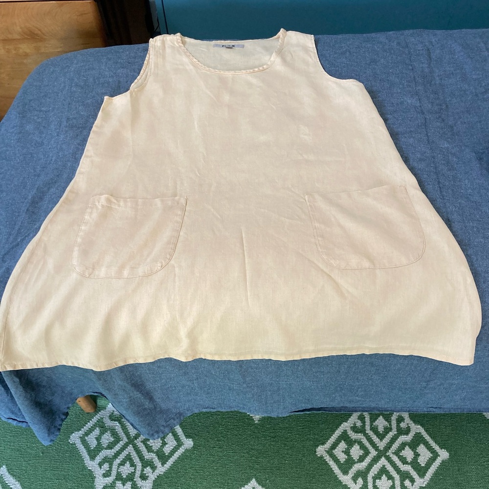 Flax buttercup linen swing trapeze dress size M